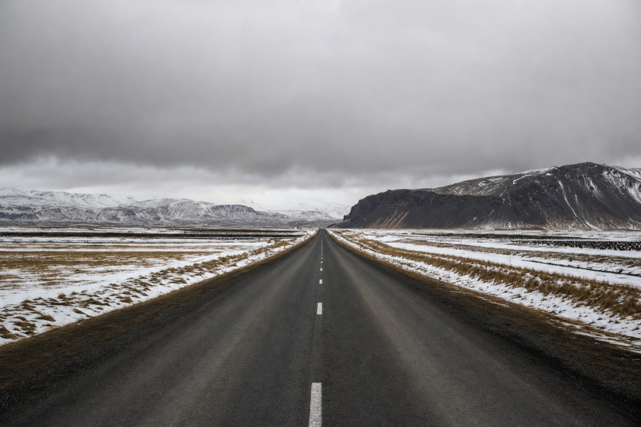 Route 1 along Iceland's South Coast toward Vik and Reynisfjara